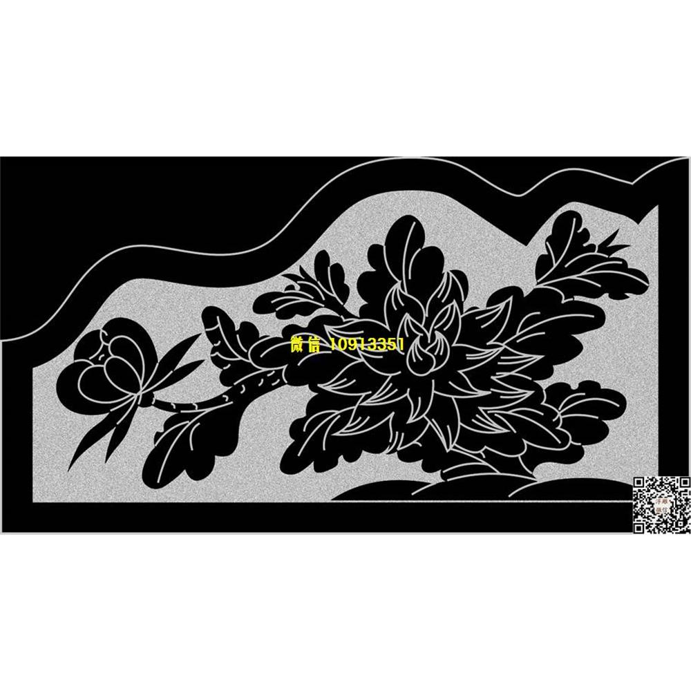 精雕图33牡丹耳朵精雕图线雕图线条图单线铣底图_电脑雕刻plt文泰矢量图精雕图浮雕图